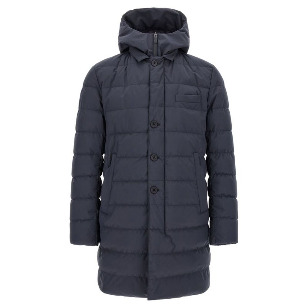 Herno Blue Polyester Full-Length Men's Jacket